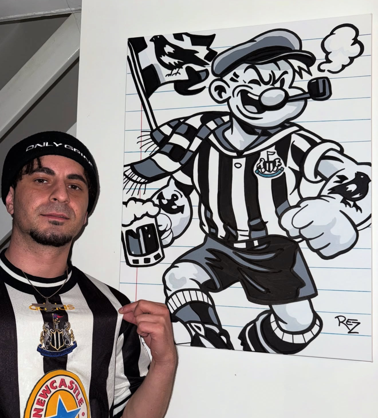 NUFC Popeye OG Painting