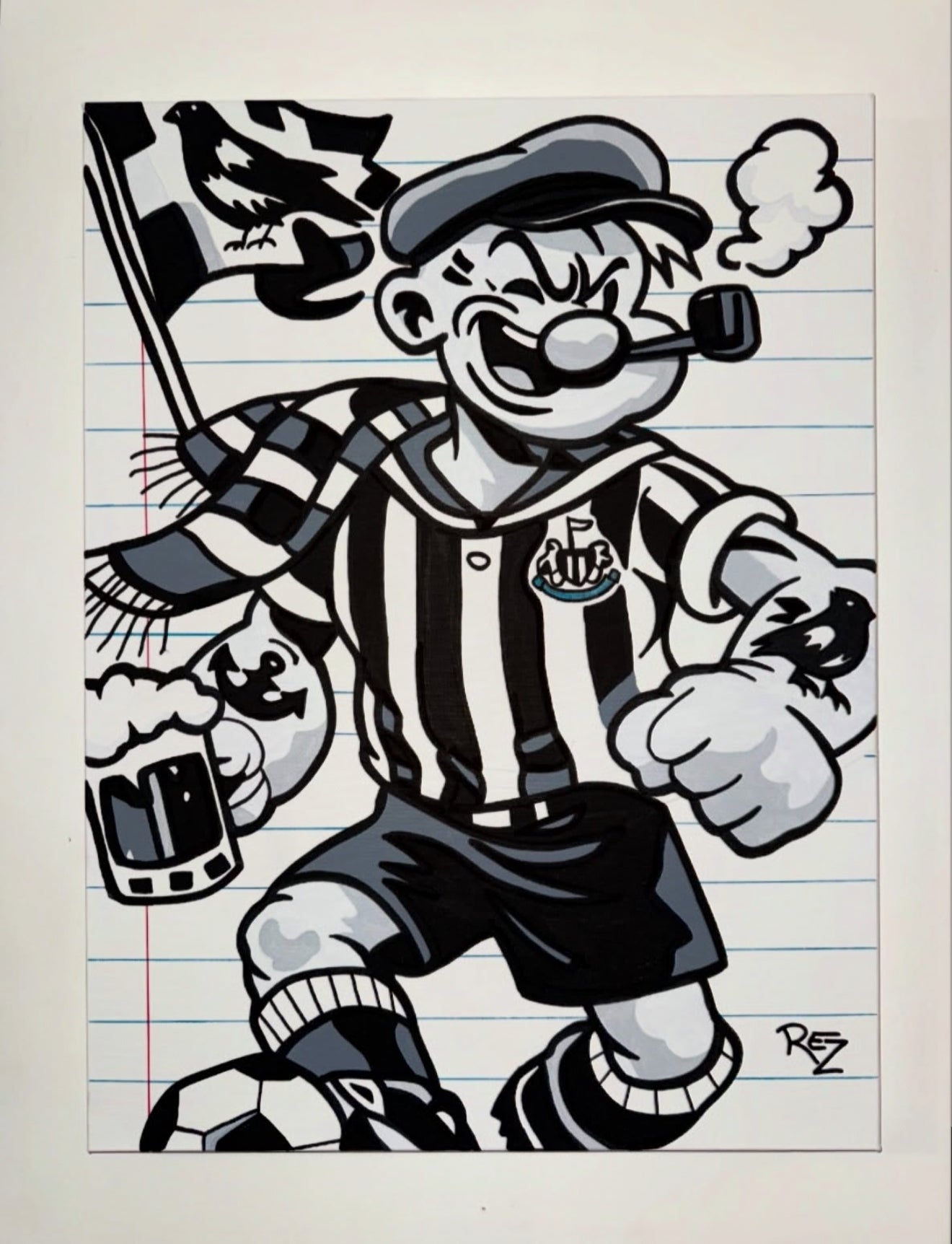 NUFC Popeye OG Painting